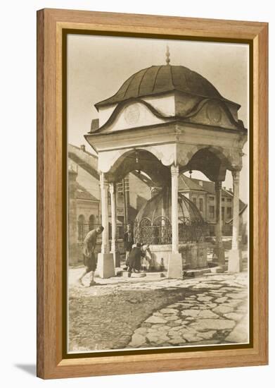 Public Water Fountain - Bosnia - Banjaluka-null-Framed Premier Image Canvas