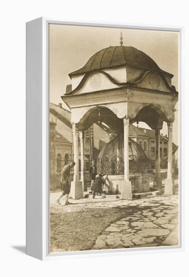 Public Water Fountain - Bosnia - Banjaluka-null-Framed Premier Image Canvas