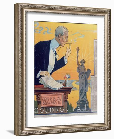 Publicity Calendar for the Cigarette Paper Manufacturer 'Rizla', Depicting President Woodrow Wilson-French School-Framed Giclee Print