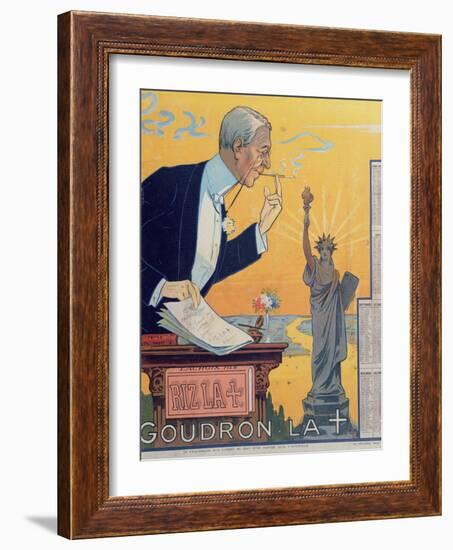 Publicity Calendar for the Cigarette Paper Manufacturer 'Rizla', Depicting President Woodrow Wilson-French School-Framed Giclee Print