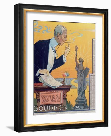 Publicity Calendar for the Cigarette Paper Manufacturer 'Rizla', Depicting President Woodrow Wilson-French School-Framed Giclee Print