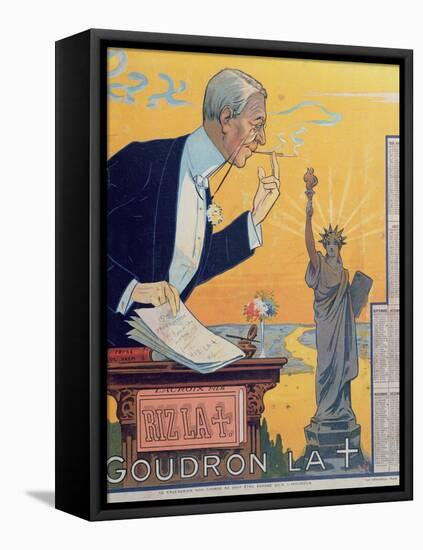 Publicity Calendar for the Cigarette Paper Manufacturer 'Rizla', Depicting President Woodrow Wilson-French School-Framed Premier Image Canvas