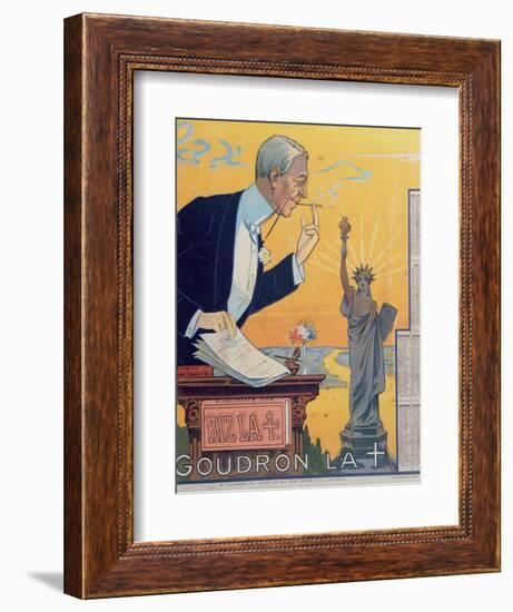 Publicity Calendar for the Cigarette Paper Manufacturer 'Rizla', Depicting President Woodrow Wilson-French School-Framed Giclee Print