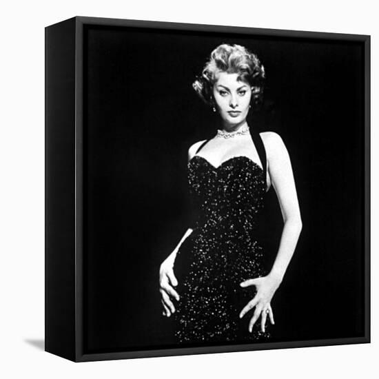 Publicity Shot of Sophia Loren Used to Promote Pride and the Passion, 1957-null-Framed Stretched Canvas