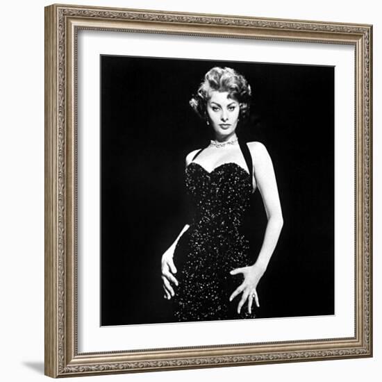 Publicity Shot of Sophia Loren Used to Promote Pride and the Passion, 1957-null-Framed Photo