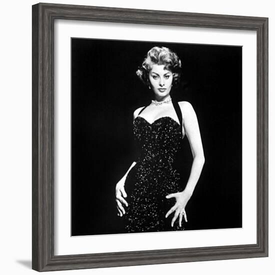 Publicity Shot of Sophia Loren Used to Promote Pride and the Passion, 1957-null-Framed Photo