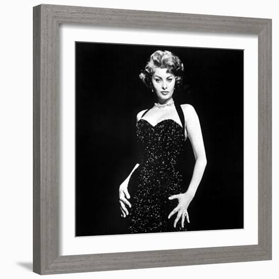 Publicity Shot of Sophia Loren Used to Promote Pride and the Passion, 1957-null-Framed Photo