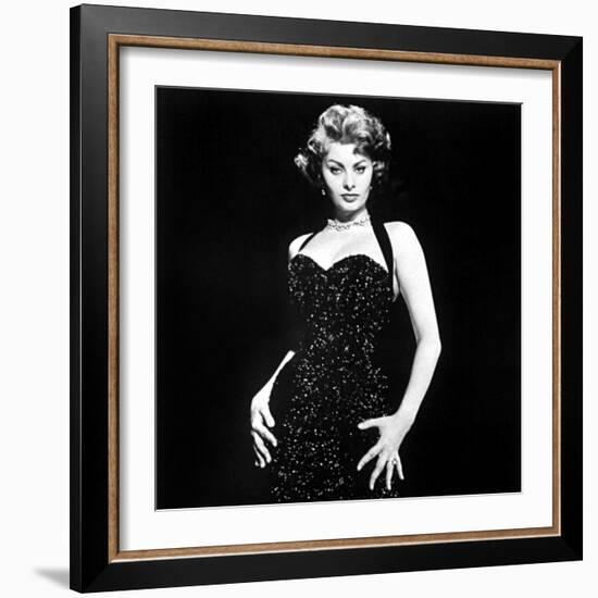 Publicity Shot of Sophia Loren Used to Promote Pride and the Passion, 1957-null-Framed Photo