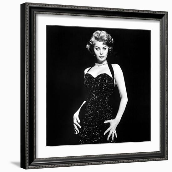 Publicity Shot of Sophia Loren Used to Promote Pride and the Passion, 1957-null-Framed Photo