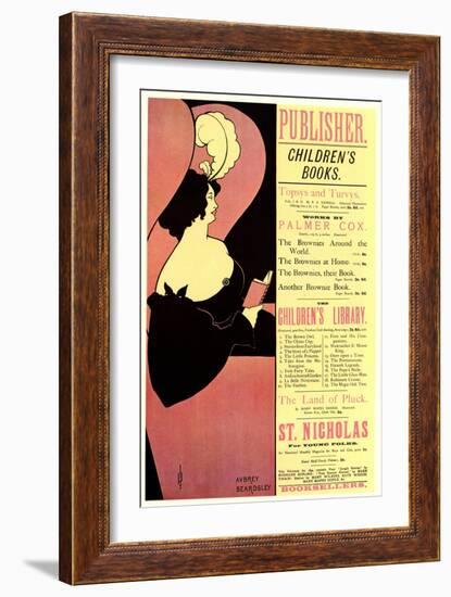 Publisher, Children's Books, 1894-Aubrey Beardsley-Framed Giclee Print