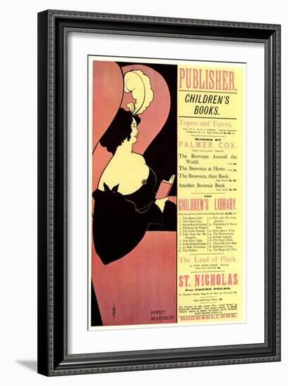 Publisher, Children's Books, 1894-Aubrey Beardsley-Framed Giclee Print