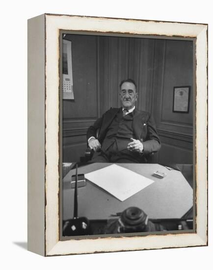 Publisher of Post-Dispatch Newspaper Joseph Pulitzer Jr., Sitting in His Office-Ed Clark-Framed Premier Image Canvas