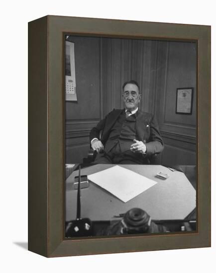 Publisher of Post-Dispatch Newspaper Joseph Pulitzer Jr., Sitting in His Office-Ed Clark-Framed Premier Image Canvas