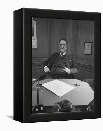 Publisher of Post-Dispatch Newspaper Joseph Pulitzer Jr., Sitting in His Office-Ed Clark-Framed Premier Image Canvas