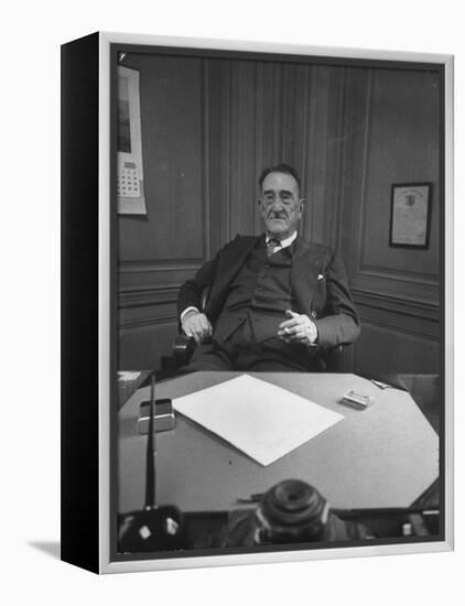 Publisher of Post-Dispatch Newspaper Joseph Pulitzer Jr., Sitting in His Office-Ed Clark-Framed Premier Image Canvas