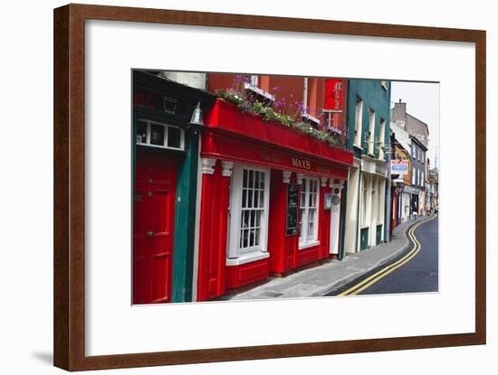 Pubs Lined Street, Kinsale, Ireland-George Oze-Framed Photographic Print