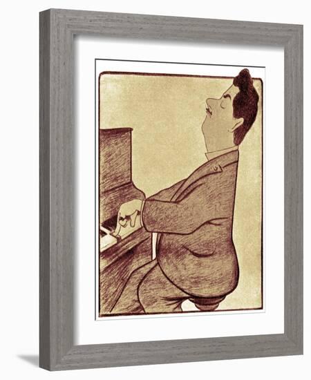 Puccini at the piano-Leonetto Cappiello-Framed Giclee Print