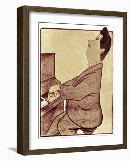 Puccini at the piano-Leonetto Cappiello-Framed Giclee Print