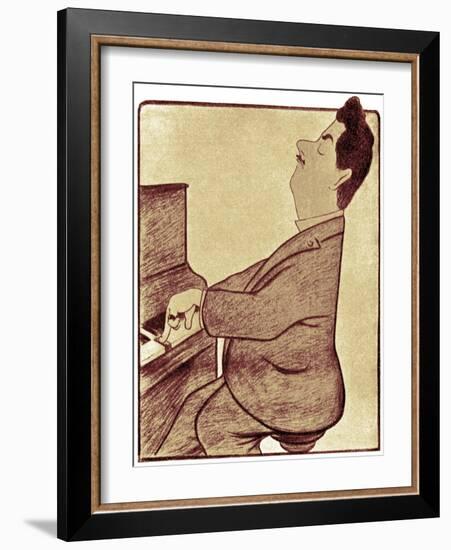 Puccini at the piano-Leonetto Cappiello-Framed Giclee Print