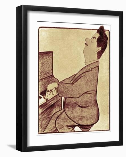 Puccini at the piano-Leonetto Cappiello-Framed Giclee Print