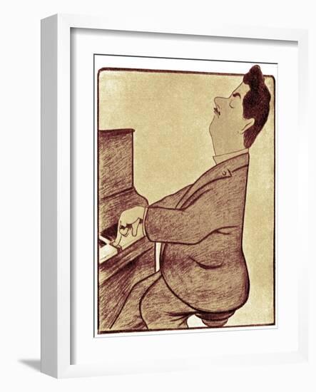 Puccini at the piano-Leonetto Cappiello-Framed Giclee Print