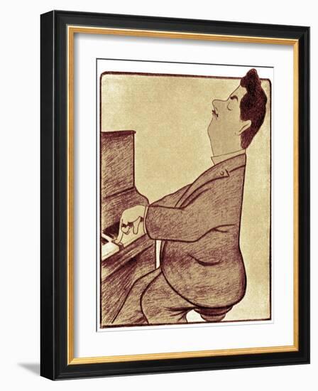 Puccini at the piano-Leonetto Cappiello-Framed Giclee Print