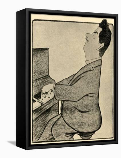 Puccini at the piano-Leonetto Cappiello-Framed Premier Image Canvas