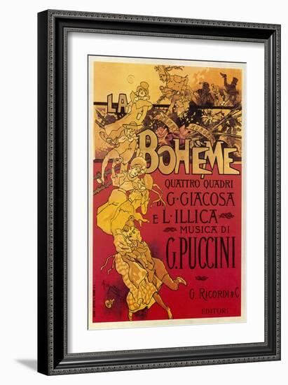 Puccini, La Boheme-Adolfo Hohenstein-Framed Premium Giclee Print