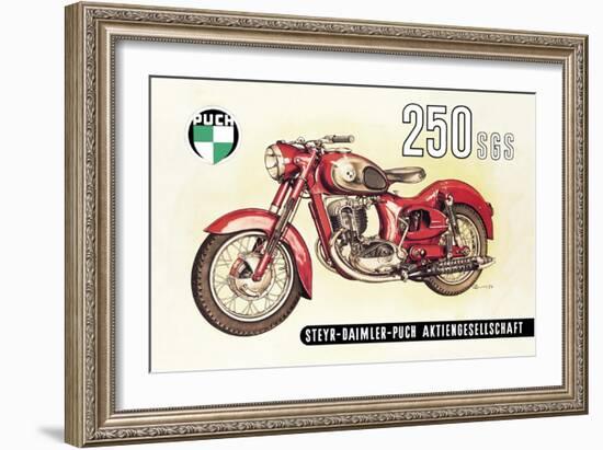 Puch 250 SGS with Cutaway View-null-Framed Art Print