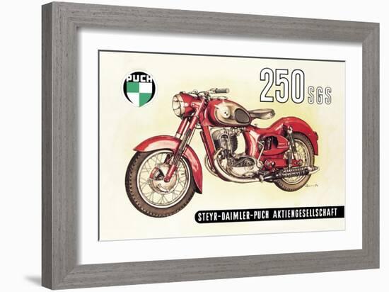 Puch 250 SGS with Cutaway View-null-Framed Art Print