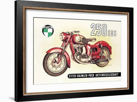 Puch 250 SGS with Cutaway View-null-Framed Art Print