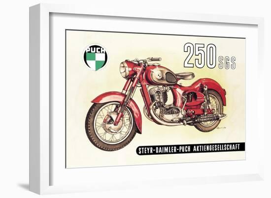 Puch 250 SGS with Cutaway View-null-Framed Art Print