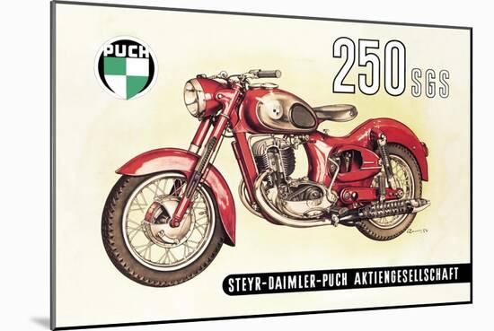 Puch 250 SGS with Cutaway View-null-Mounted Art Print