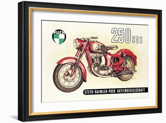 Puch 250 SGS with Cutaway View-null-Framed Art Print