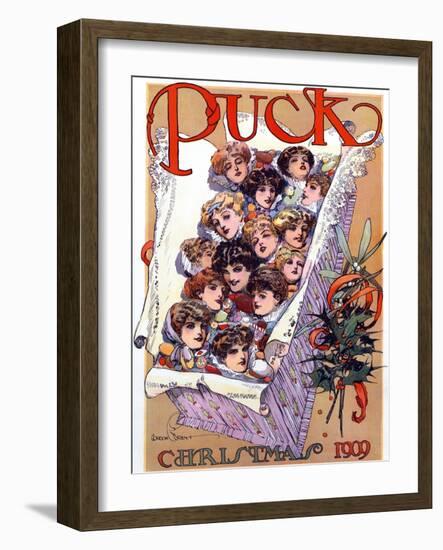 Puck Christmas 1909-Gordon Grant-Framed Art Print