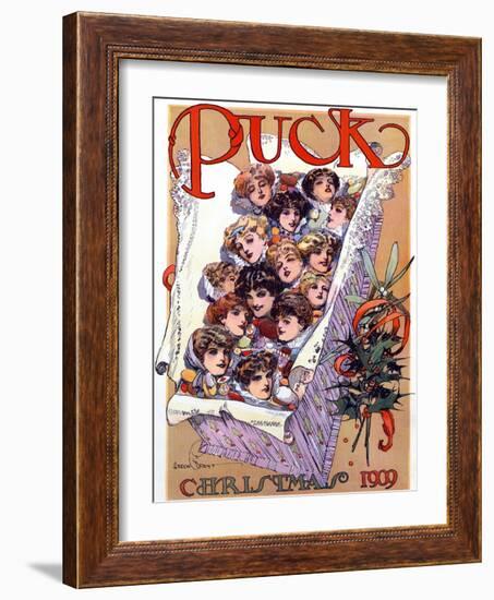 Puck Christmas 1909-Gordon Grant-Framed Art Print