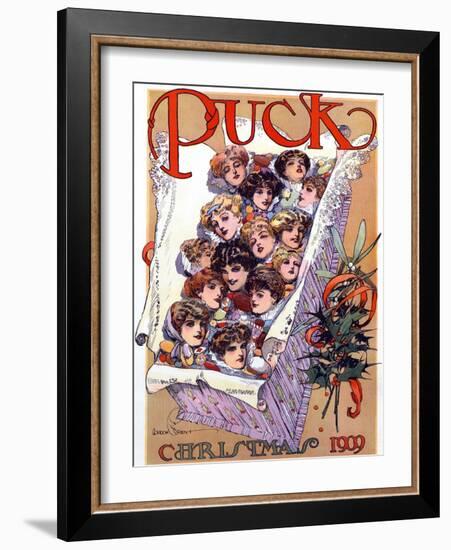 Puck Christmas 1909-Gordon Grant-Framed Art Print