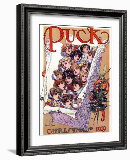 Puck Christmas 1909-Gordon Grant-Framed Art Print