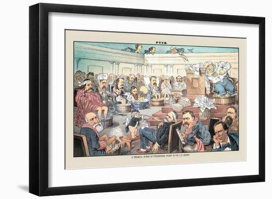 Puck Magazine: A Dreadful Attack-Frederick Burr Opper-Framed Art Print