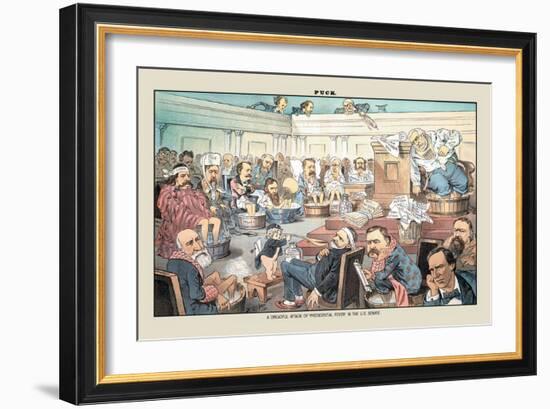 Puck Magazine: A Dreadful Attack-Frederick Burr Opper-Framed Art Print