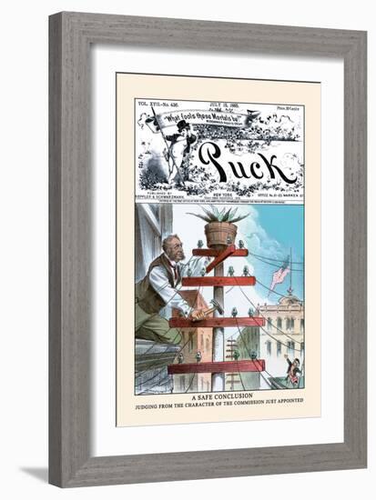 Puck Magazine: A Safe Conclusion-Eugene Zimmerman-Framed Art Print