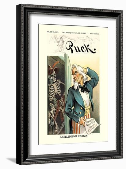 Puck Magazine: A Skeleton of His Own-null-Framed Premium Giclee Print