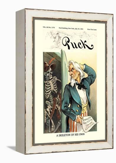 Puck Magazine: A Skeleton of His Own-null-Framed Stretched Canvas