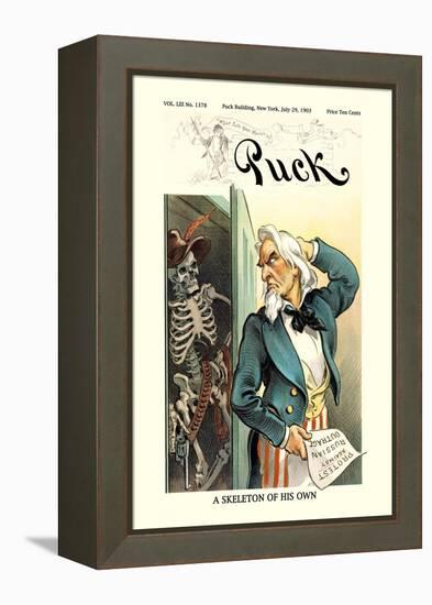 Puck Magazine: A Skeleton of His Own-null-Framed Stretched Canvas