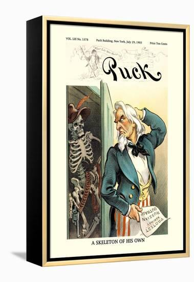 Puck Magazine: A Skeleton of His Own-null-Framed Stretched Canvas