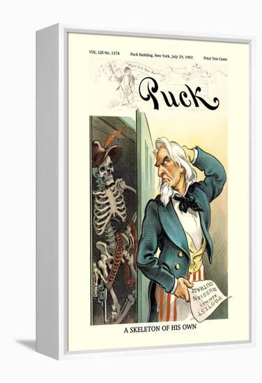 Puck Magazine: A Skeleton of His Own-null-Framed Stretched Canvas