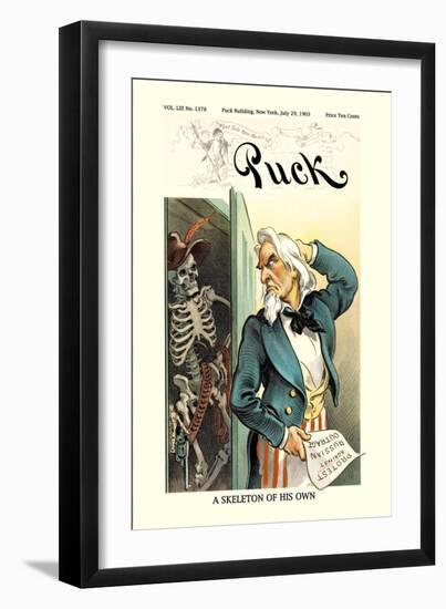 Puck Magazine: A Skeleton of His Own-null-Framed Art Print