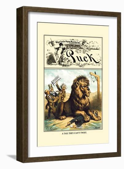 Puck Magazine: A Tail They Can't Twist-John R. Neill-Framed Art Print