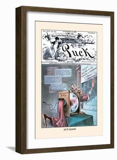 Puck Magazine: at It Again!-Eugene Zimmerman-Framed Art Print