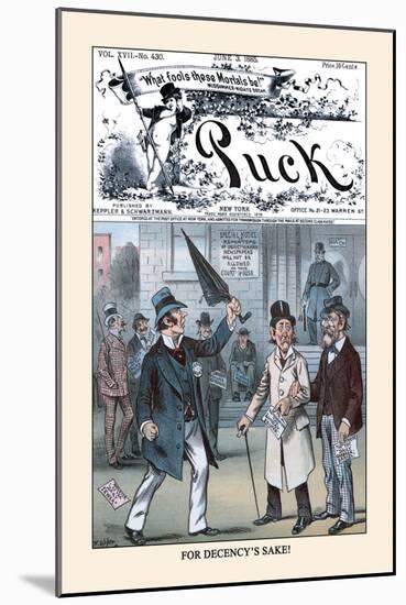 Puck Magazine: For Decency's Sake-Frederick Burr Opper-Mounted Art Print